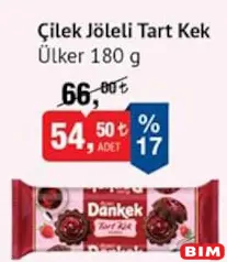 ÜLKER DANKEK ÇİLEK JÖLELİ TART KEK 180 G fiyat ve kampanya bilgisi